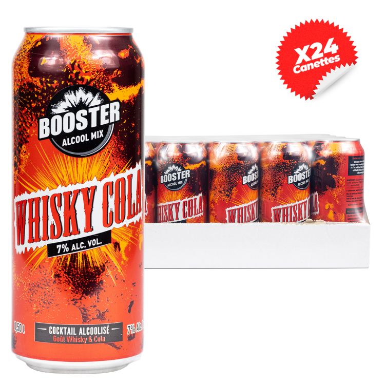 24 cannettes de booster Whisky cola