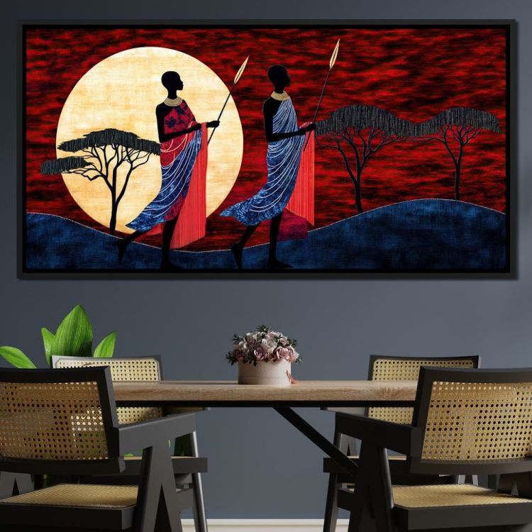 Tableau Decoratif - Voyage maasaï au clair de lune au prix cameroun