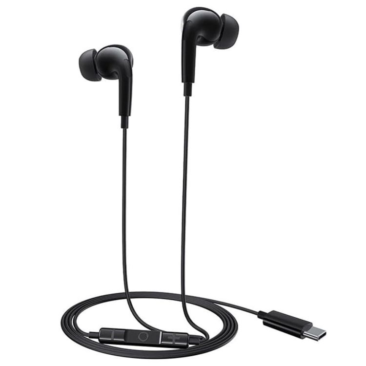 Écouteurs intra-auriculaire filaires - BASEUS - Type-C – Isolation phonique, Haut-parleurs - Micro HD et commandes intégrées - embouts confortables - Noir