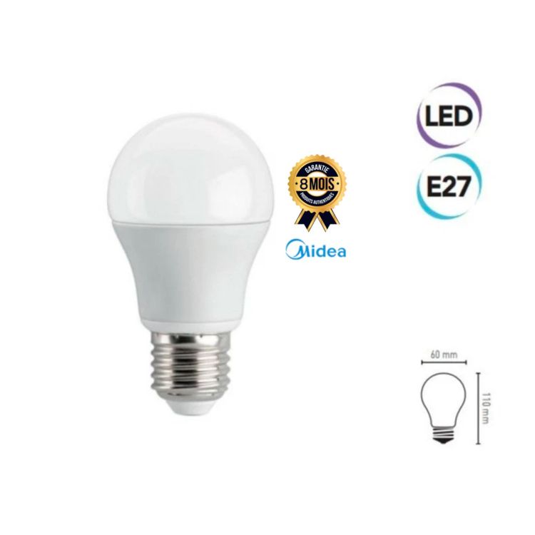 Ampoule LED Midea Série A-B22 - 5W - 6500K - Couleur Blanche  | Glotelho Cameroun
