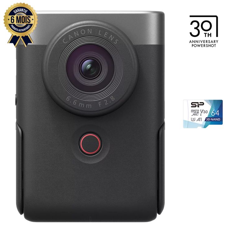 Appareil photo numérique - Canon - PowerShot V10 - Vidéo 4K UHD - Écran LCD 2 Pouces  - Microphones Stéréo - Wi-Fi et Bluetooth - Garantie 06 Mois