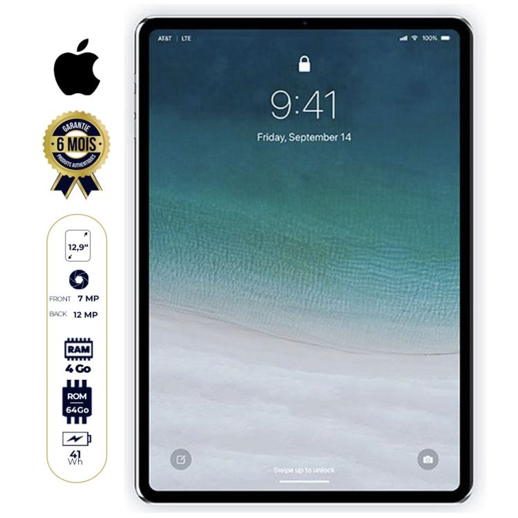 iPad Pro - 12.9 pouces - 64GB/4GB RAM , 12MP/7MP - Argent|GlotelhoCameroun