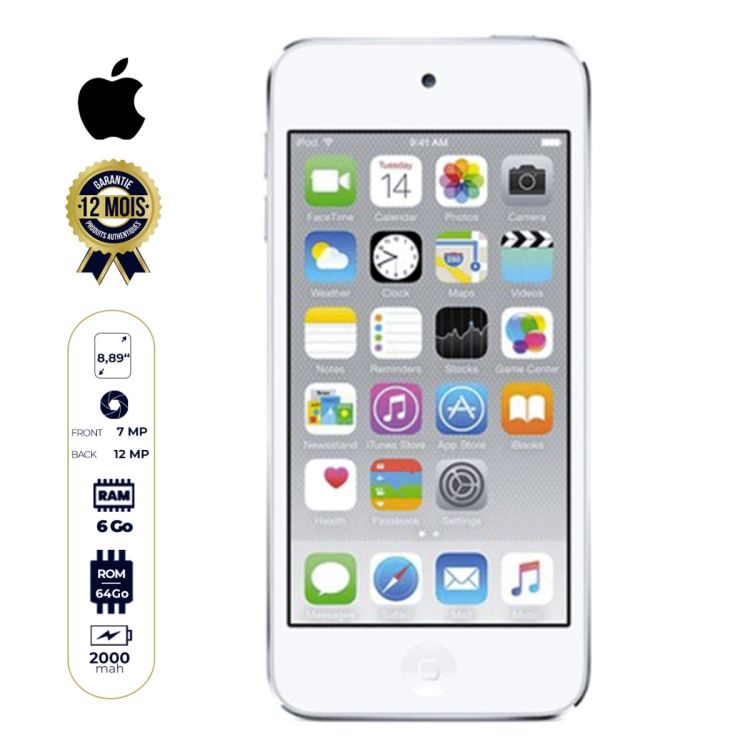 Apple ipod touch 6th generation - 64Go -6 Mois-Argent|GlotelhoCameroun