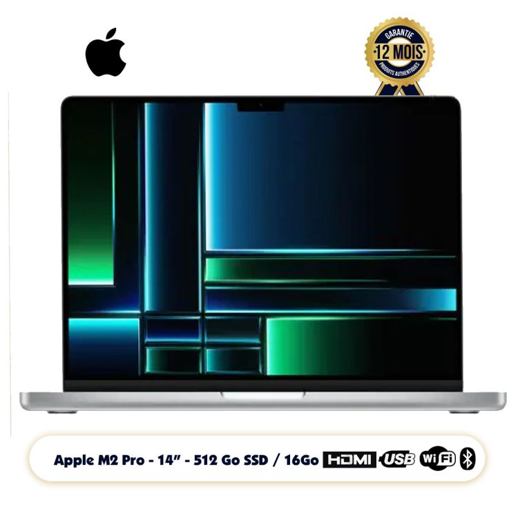 Apple MacBook Pro (2023)  - 512 Go SSD - 16 Go  RAM - écran Liquid Retina XDR 14 pouces - puce Apple M2 Pro - CPU 12 cœurs - GPU 19 cœurs - Garantie 12 Mois  ( Livré sous 2 semaines ) |Glotelho  Cameroun