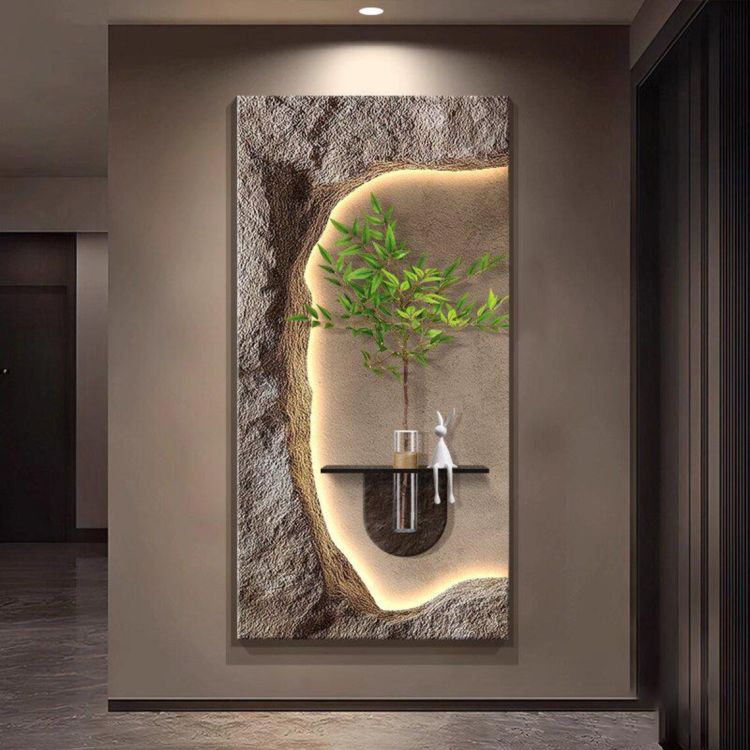 Tableau décoratif - Art Moderne 5 - Multicolore - Motif Branche Feuillage Vert