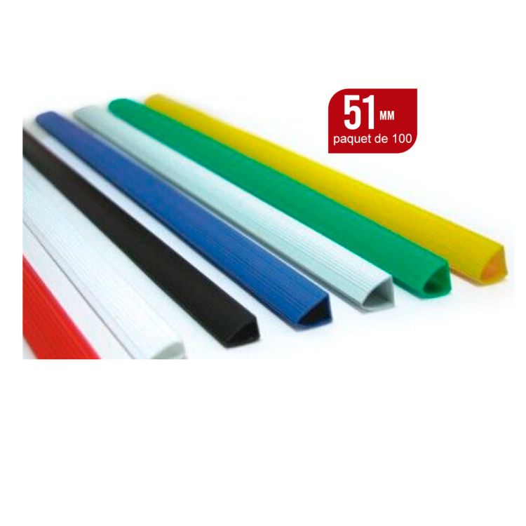 Baguette de reliure Serodo 51 mm - Lot de 100