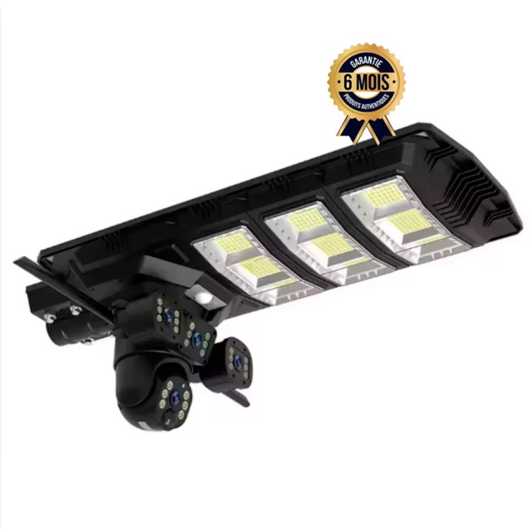 Caméra de surveillance solaire CALUS VC23-4G – Éclairage lampadaire intégré – Carte SIM 4G – Vision panoramique 360° – Caméras HD 3MP – Détection IA et suivi automatique – Vision nocturne couleur – Étanche IP66 – Garantie 6 mois