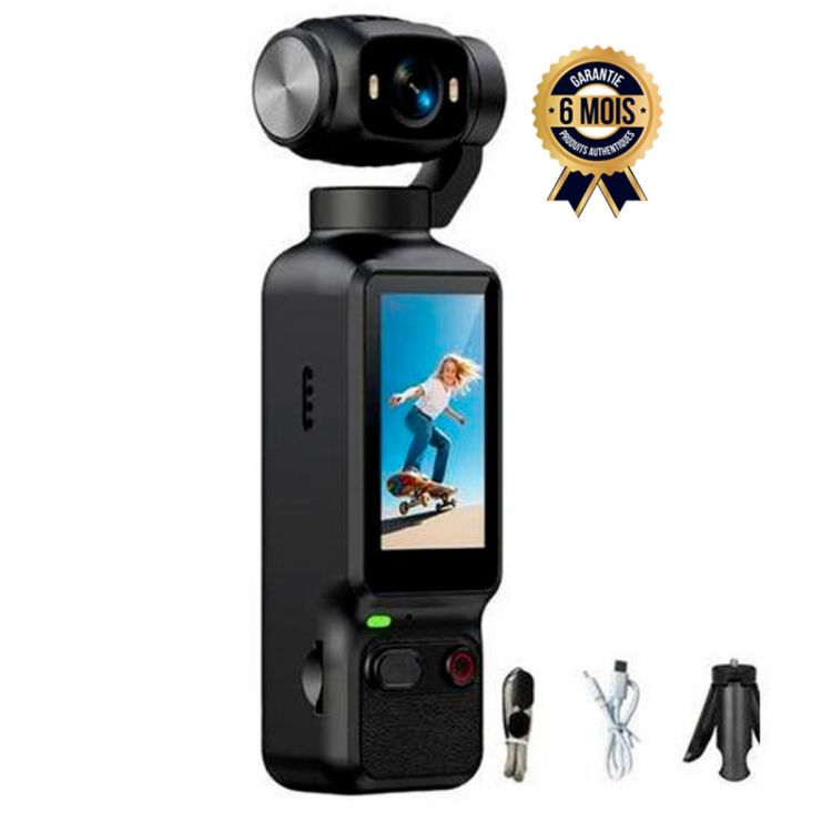 Caméra de Vlogging CALUS Omni Pod3 – Poche compacte – Tête rotative 180° – Écran intégré – Autofocus portrait – MicroSD 64 Go – Autonomie 4 à 6 h – Garantie 6 mois