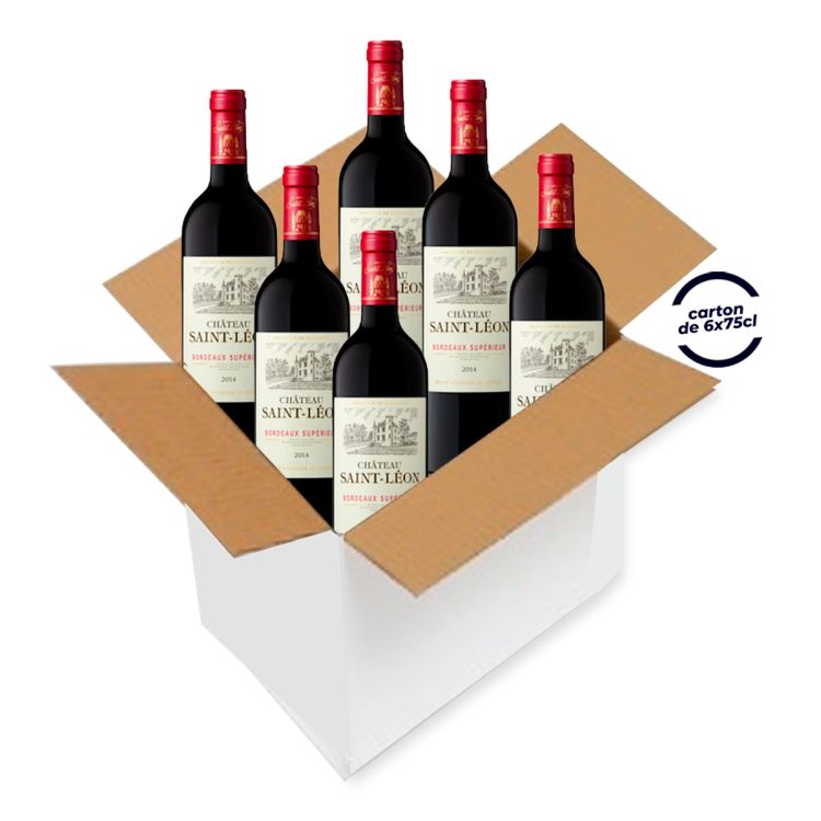 Carton de 6 bouteilles de Vin Rouge - Château Saint LÉON - Bordeaux Supérieur - 75 cl