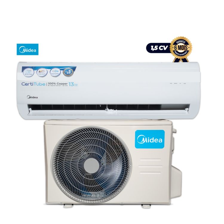 Split air conditioner - MIDEA - ON/OFF -COMFORT - 1.5 Cv -R410 - 12000 BTU - White - 6 Months Warranty