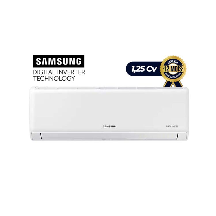 Climatiseur Split -SAMSUNG  Inverter - R410A - 9000 BTU, 1.25 Cv - Blanc - 12 Mois|Glotelho Cameroun