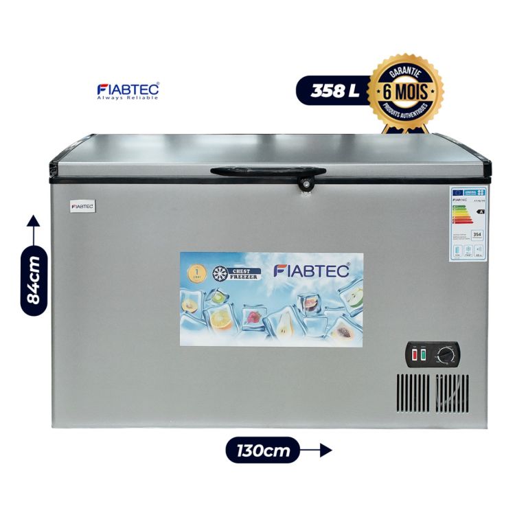 Congélateur coffre à vitres coulissantes – FIABTEC - FTCFQ-358 – 358 Litres - prix Cameroun