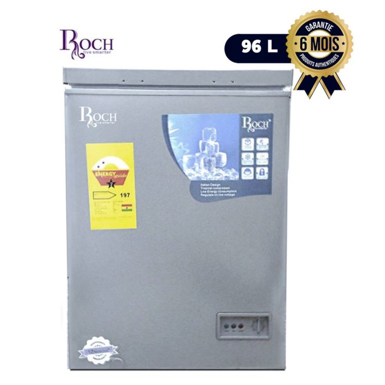 Congélateur Coffre ROCH 99 litres - Gris, compact et puissant sur Glotelho Cameroun.