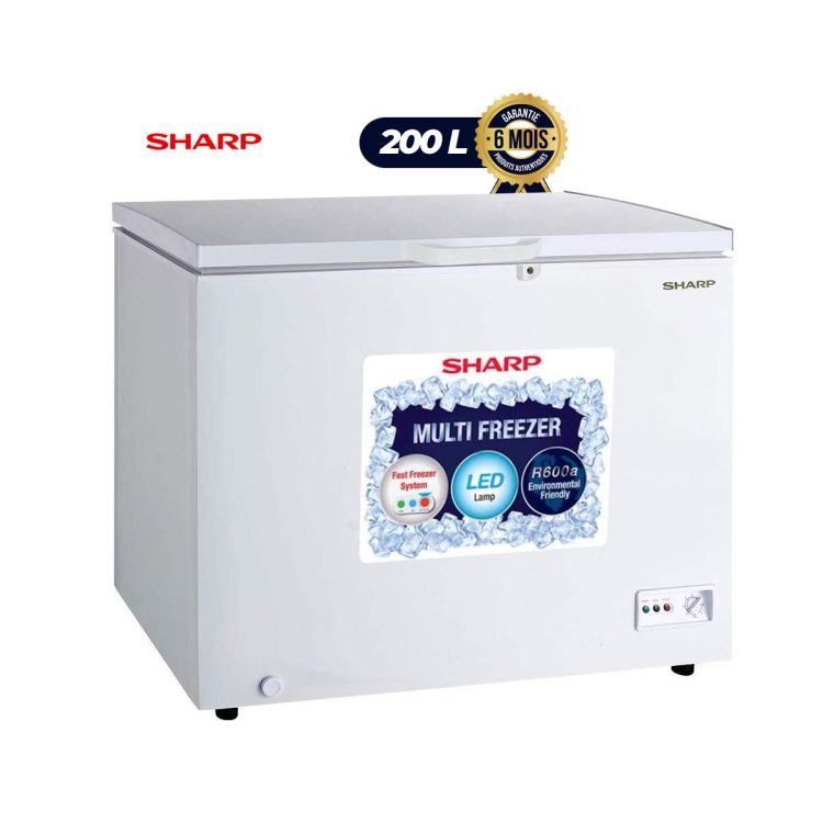 Congélateur Coffre - Sharp - SCF-K250X-SL3 - 200L - Blanc - 6 Mois | Glotelho Cameroun