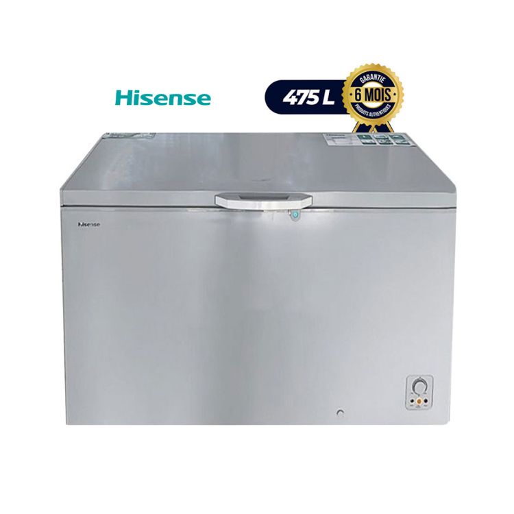Congélateur coffre Hisense - FC-590 - 475litres - Gris - 6 Mois  | Glotelho Cameroun
