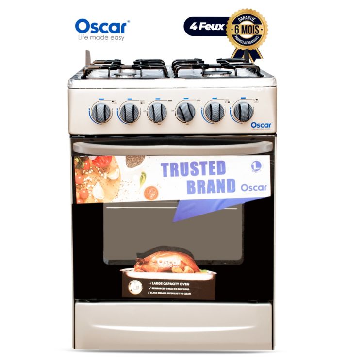 Cuisinière Oscar 4 Foyers - 60*60- Crème | Glotelho Cameroun