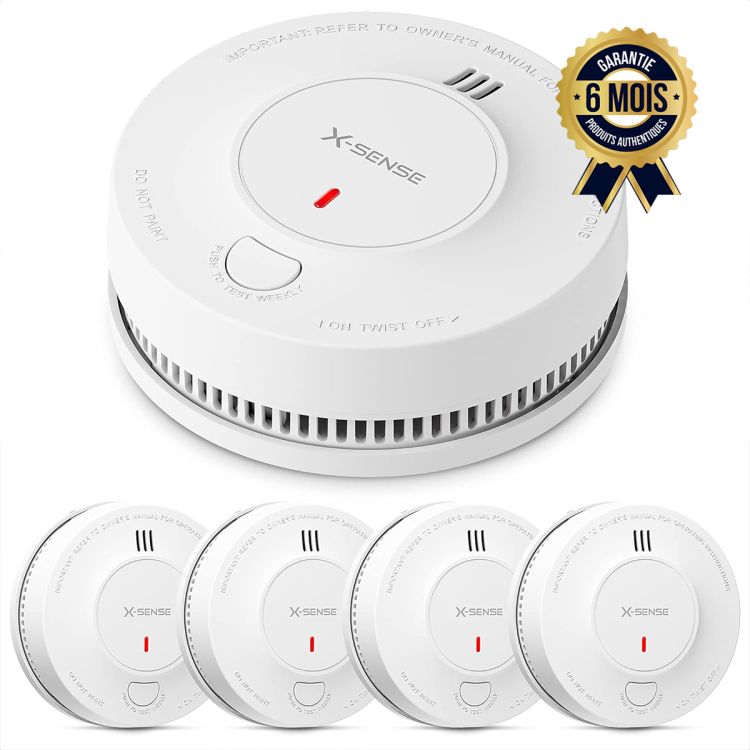 Détecteur de fumée X-Sense prix en fcfa - Avec alarme incendie - Lot de 5 - Batterie 10 ans - Indicateur LED - Bouton Silence - 6 Mois| Glotelho Cameroun