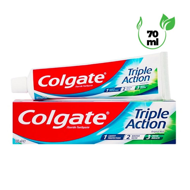 Colgate Triple Action Toothpaste 70 ml - available at the best price on Glotelho with fast home delivery anywhere in Cameroon.