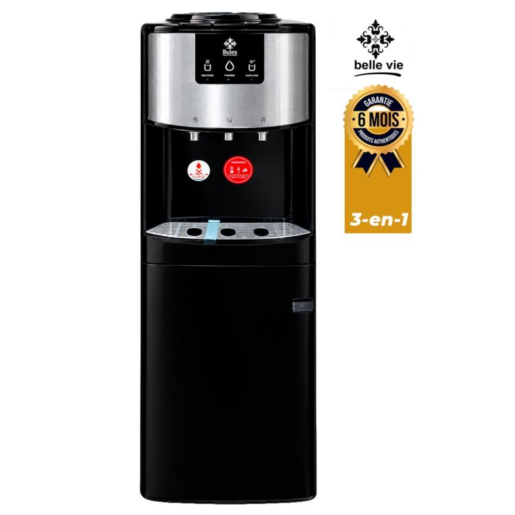 Distributeur d'eau 3-en-1 - Belle Vie - BVWD-69F - Chaud/Froid/Naturel - Mini Réfrigérateur Intégré - Réservoir Inox - Garantie 6 mois