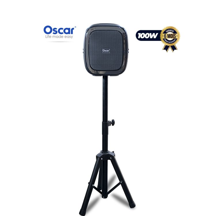 OSCAR 100W portable speaker with stand on sale at Glotelho