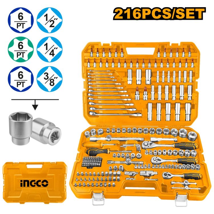 Ensemble de 216 pièces d’outils combinés INGCO