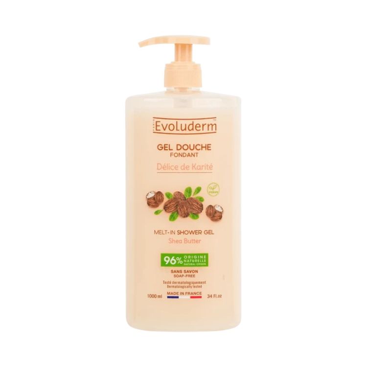 Evoluderm - Gel Douche Fondant Délice de Karité - Nettoie, Adoucit & Assouplit - 500ml