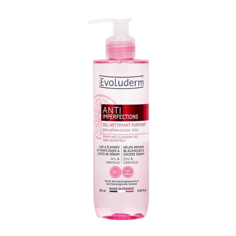 Evoluderm - Gel Nettoyant Purifiant Anti-Imperfections – Peau Nette & Matifiée - 250ml