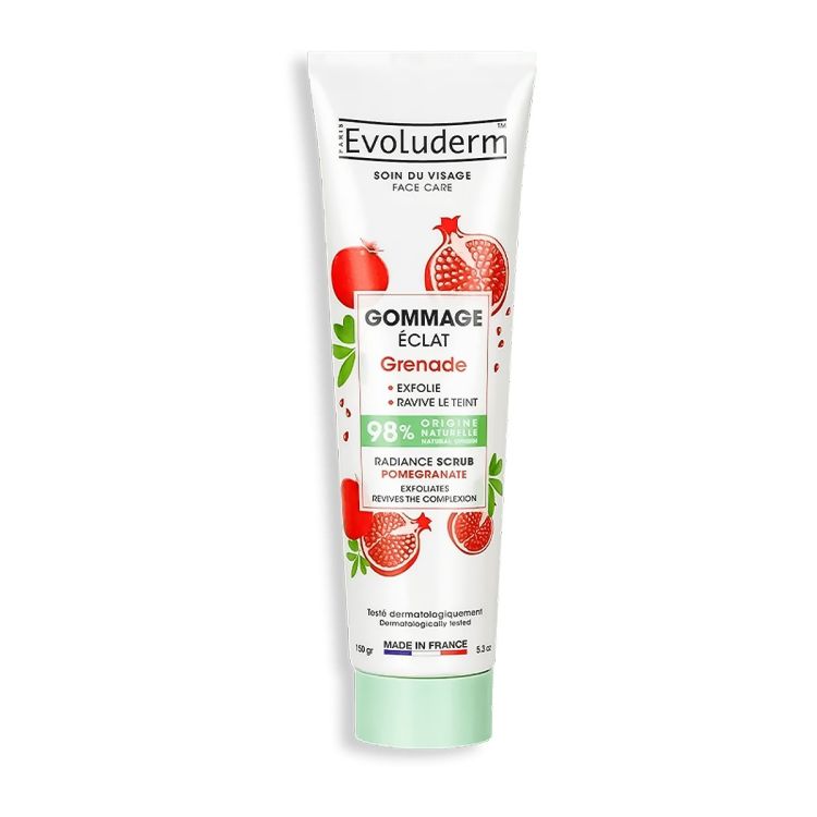 Evoluderm - Gommage Visage Éclat Grenade – Exfolie & Illumine le Teint – 150g