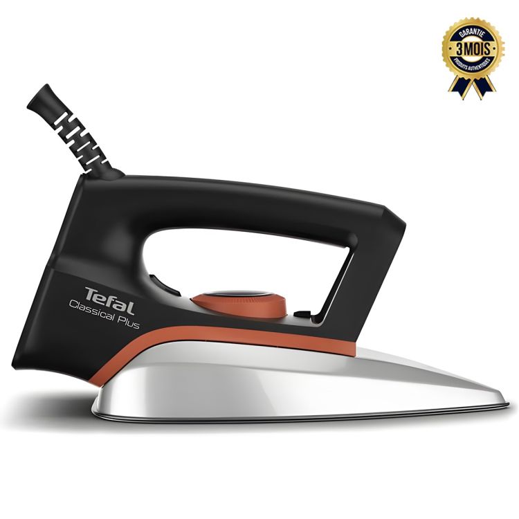 Fer à repasser à sec Tefal Classical Plus,1200W, Inox,noir et orange, garantie 3 mois sur Glotelho Cameroun. 