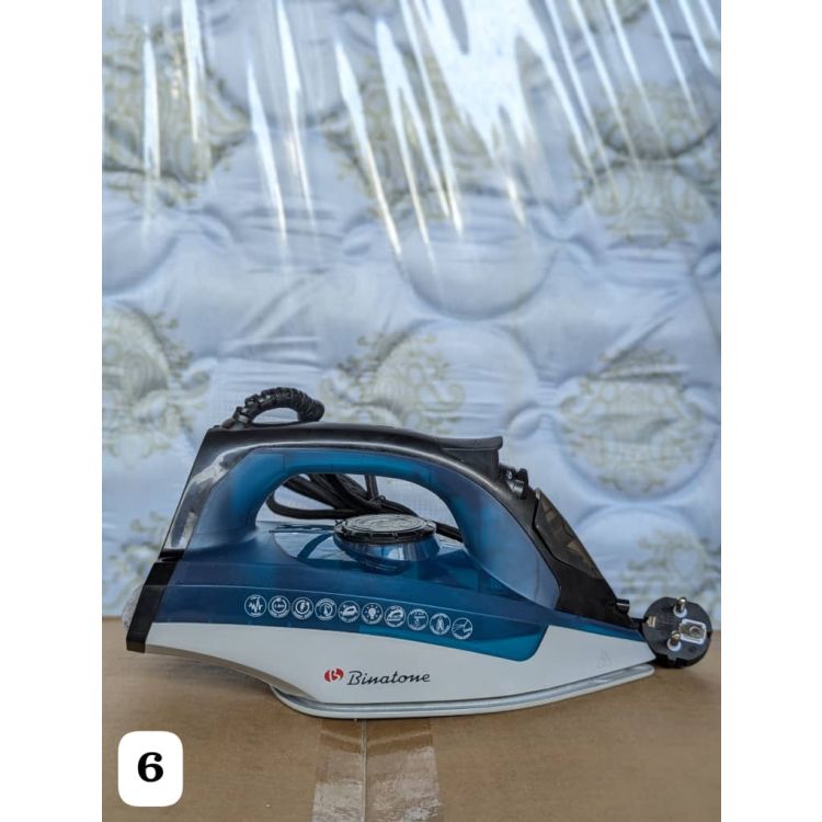 er à repasser à Vapeur avec semelle-anti adhésif - Binatone - SI-2225 - 2400W - 250ml - Economique en énergie - Bleu/noir - Garantie 1 mois - Seconde main - Réparé avec emballage