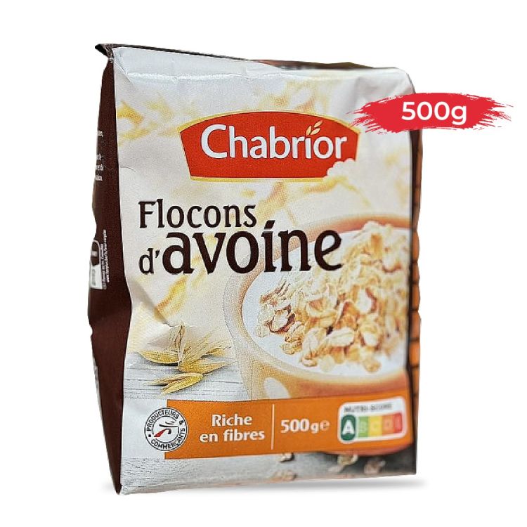 Flocons d'Avoine Complète Chabrior – 500 g – Riches en Fibres
