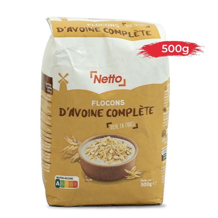 Flocons d'Avoine Complète NETTO – 500 g – Riches en Fibres