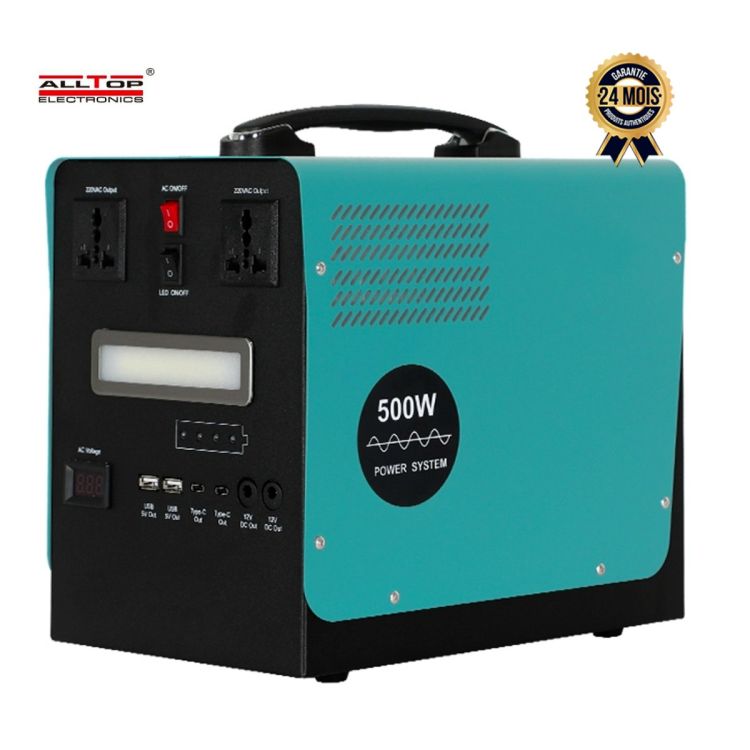 Générateur Solaire 500W Prix en fcfa - ALLTOP DQ1208A500-56 - 2 prises secteur 220 V - Garantie 24 Mois| Glotelho Cameroun