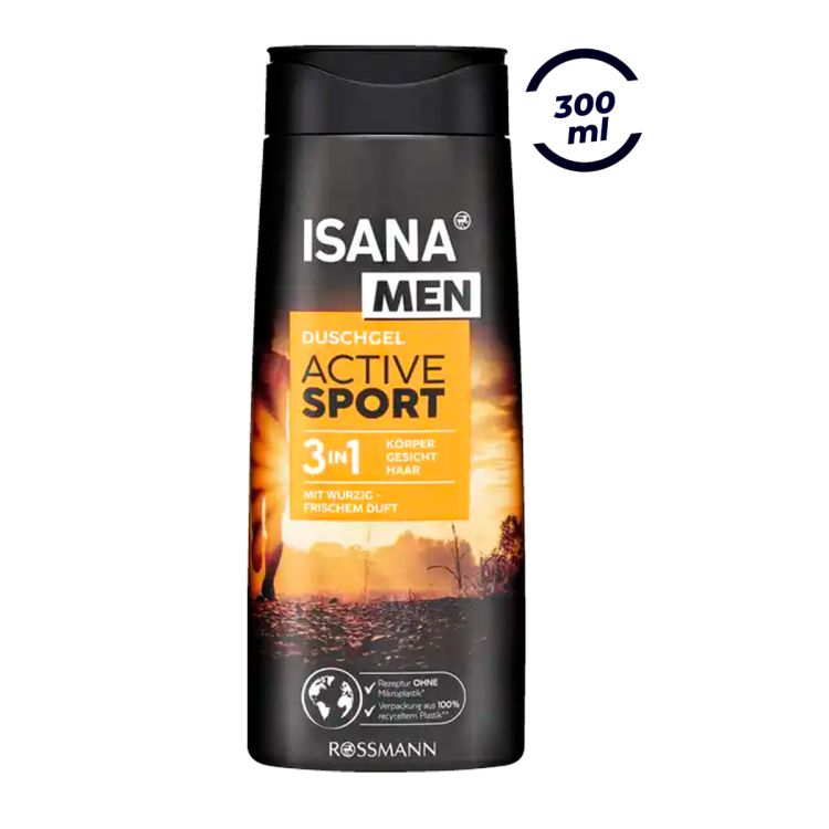 Gel douche sport 3 en 1 - Isana men - 300 ml | Glotelho Cameroun