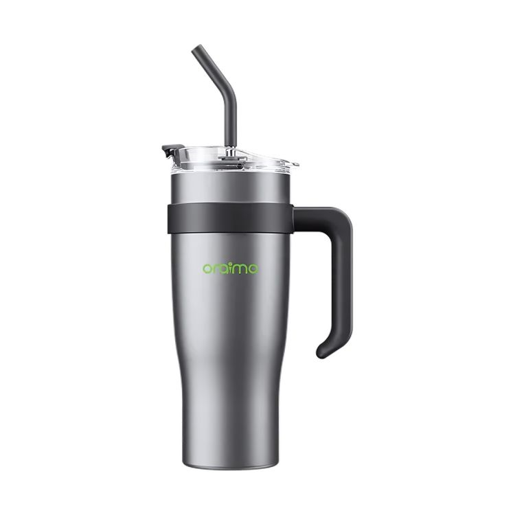 Gourde isotherme Oraimo ThermoGo S1200 (OVB-522A) – 1,2 L – Double paroi sous vide – Acier inoxydable alimentaire – Conservation chaud et froid 6 h – Design 2‑en‑1 paille + bec verseur – Poignée antidérapante