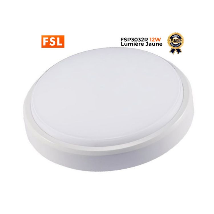 Hublot LED FSL Rond Prix - 12W - 3000K - Diamètre 160×29 - Lumière Jaune| Glotelho Cameroun