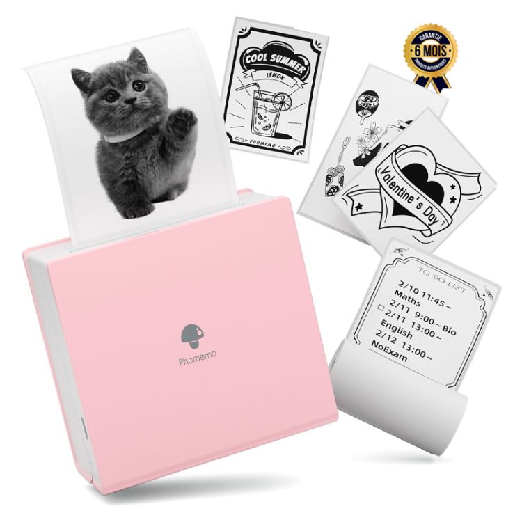 Portable pocket printer price in fcfa - Phomemo M02 - Thermal wireless Bluetooth - Compatible with Android iOS| Glotelho Cameroon