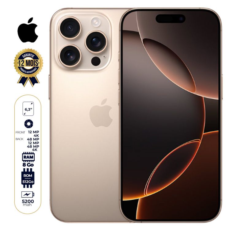 iPhone 16 Pro  - 512 Go prix Cameroun sur Glotelho