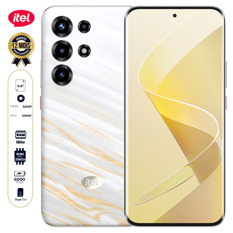 Smartphone itel Super 26 Ultra - 256 Go - 12 Go RAM - 6,8'' - 50MP /32MP - 6000 mAh - 2 Nano-SIM - Garantie 12 mois