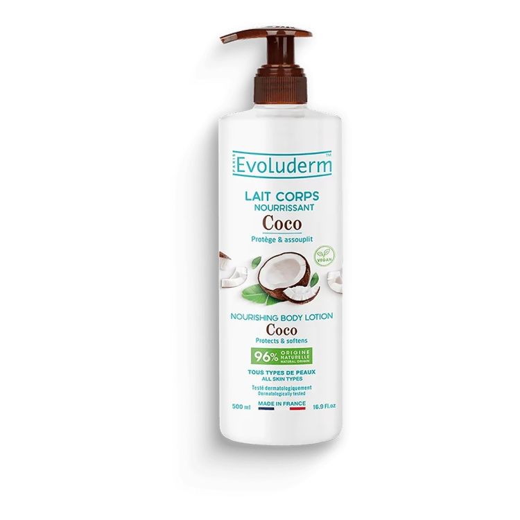 Evoluderm – Lait Corps Nourrissant Coco – Beurre de Coco & Karité – 500ml