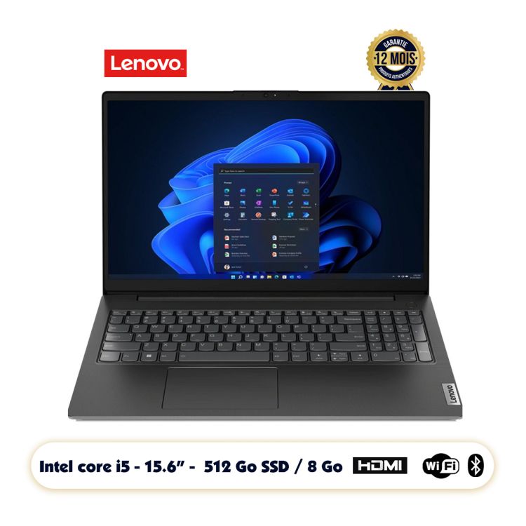 Lenovo V15 G3 Ecran 15.6" FHD   Intel  Core  i5-1235U  512 Go SSD / 8Go  Azerty | Glotelho Cameroun