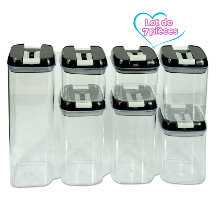Boîtes de Conservation Hermétiques en Plastique – Lot de 7 pièces – KR2504260 – 1,9 L + 2X1,2 L +2X 0,8 L + 2X0,5 L