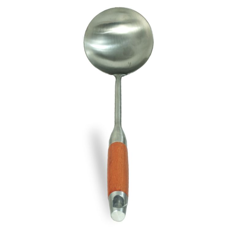Louche creuse en Inox incassable avec Manche en Bois - KR2401170
