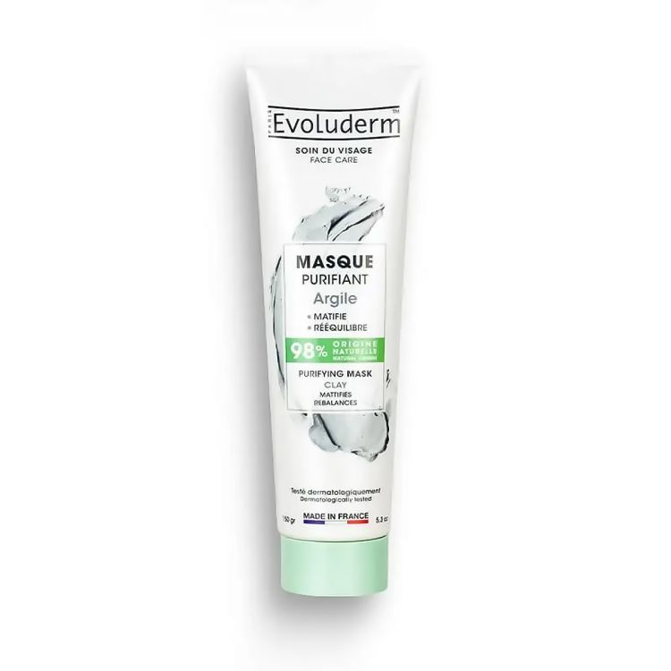 Masque Purifiant Visage à l’Argile Evoluderm -150g, prix en FCFA, Cameroun. 