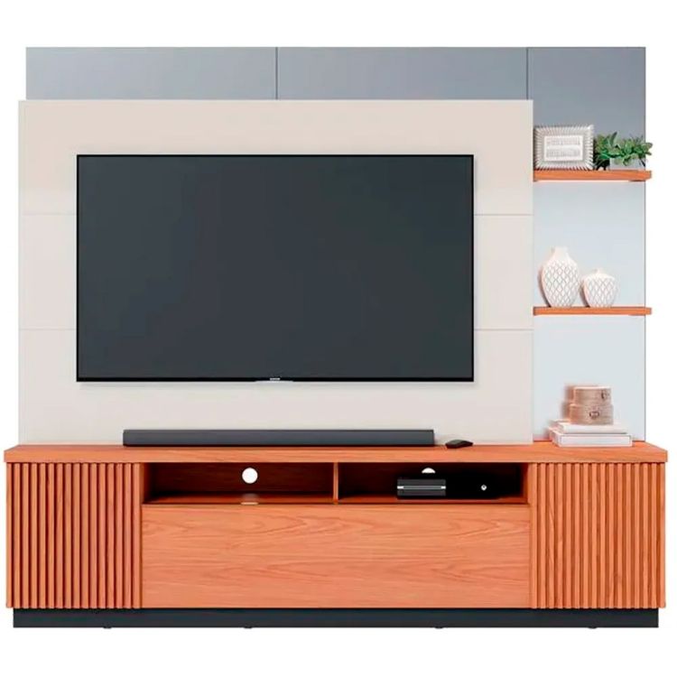 Meuble TV Niteroi - MT-2623 - Pour Téléviseur Jusqu'à 70 Pouces - Freijo/Blanc Cassé