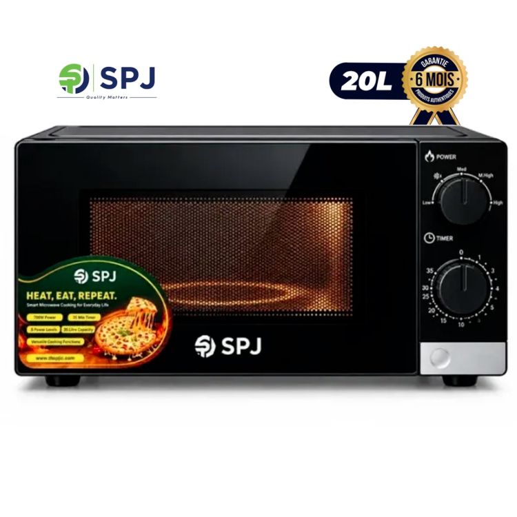 Micro-Onde SPJ 20 Litres - MWY-BL20L09 - Puissance 700W - Pose Libre - Couleur Noir - Garantie 6 Mois
