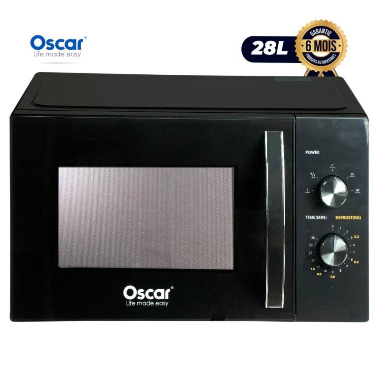Micro-ondes Oscar 28 L - 900 W - OSC-9P032QQ - Fonctions grill et décongélation par poids et temps - Noir - Garantie 6 mois