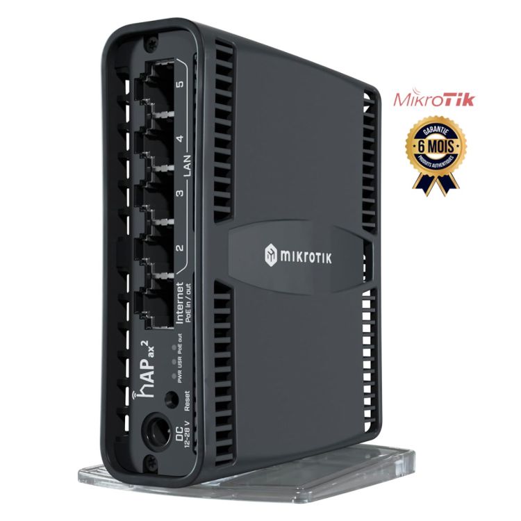 MikroTik hAP ax2 – Routeur Wi-Fi 6 AX1800 – 5 Ports, garantie 6 mois, prix Cameroun. 