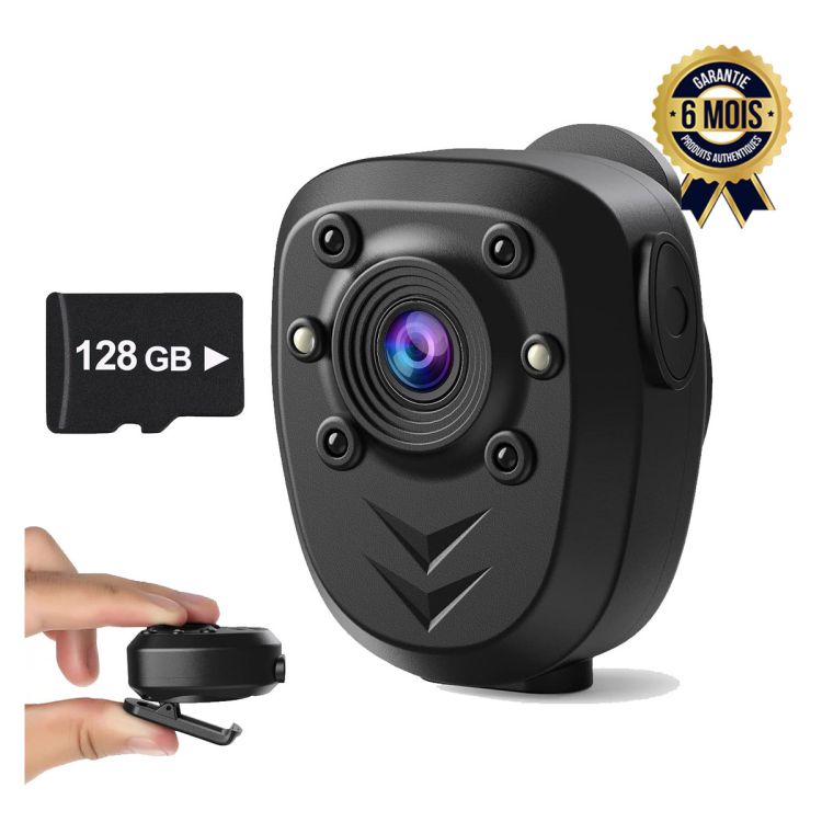 Mini caméra espion de poche Prix en fcfa - Vision Nocturne IR - HD 1080P - Autonomie  4-6 h - Avec enregistreur vidéo et carte mémoire 128 Go Intégrée| Glotelho Cameroun