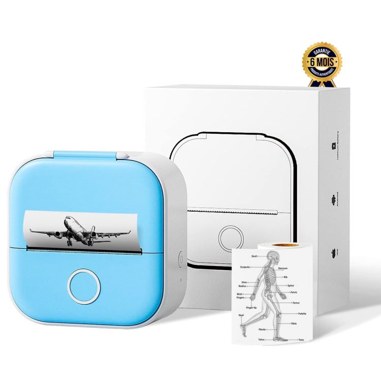 Mini imprimante d'autocollants de poche prix en fcfa - Thermique - Bluetooth - Compatible avec iOS et Android - 6 Mois - (Prix en fcfa) | Glotelho Cameroun
